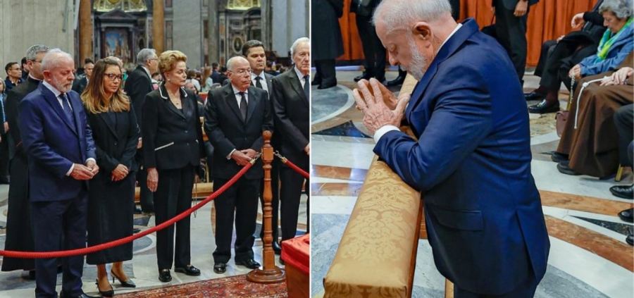 Lula e comitiva desembarcam em Roma para funeral do papa Francisco